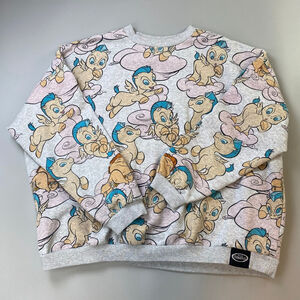 Oh My Disney Pegasus Sweatshirt 2X Hercules Gray Pink Allover Graphic Print Flaw